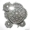Aztec calendar tattoo design idea