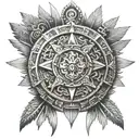 Aztec calendar tattoo design idea