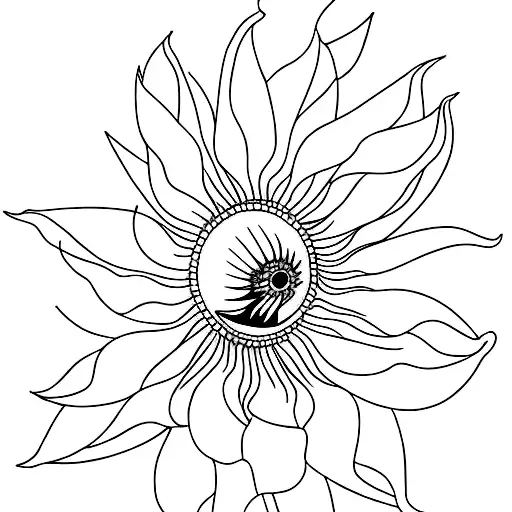 lantern sunflower magpie tattoo design idea