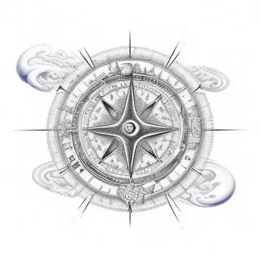 A celestial representation of astrology symbols tattoo design idea
