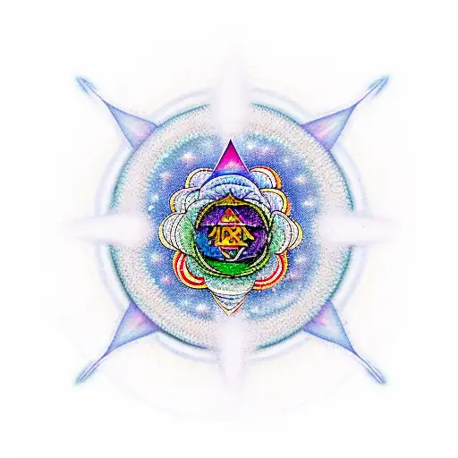 seven chakras aligned tattoo design idea