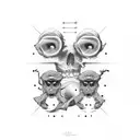 hear see speak no evil sculls tattoo design idea