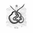 aged antique wine bottle with Vietnamese amber colored snake coiled inside   tattoo design idea