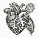 mechanical heart tattoo design idea