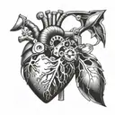 mechanical heart tattoo design idea