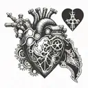 mechanical heart tattoo design idea