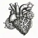 realistic mechanical heart tattoo design idea