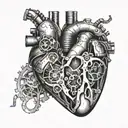 realistic mechanical heart tattoo design idea
