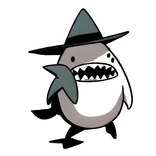 shark with sombrero tattoo design idea