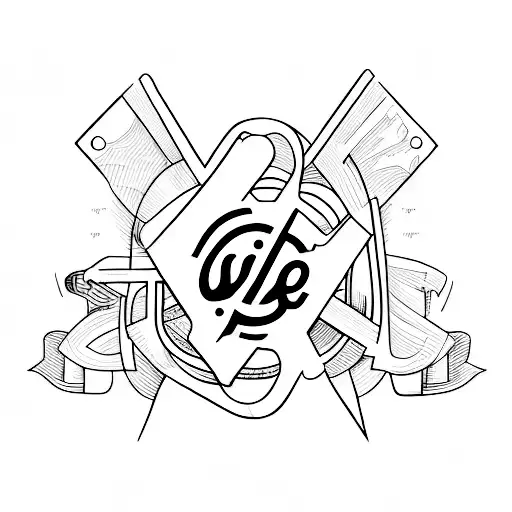 word JUSTIÇA, in which the letter T is a cross, thinline tattoo design idea