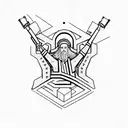 word "JUSTIÇA", in which the letter T is a cross, thinline tattoo design idea