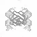 word "JUSTIÇA", in which the letter T is a cross, thinline tattoo design idea