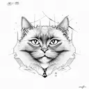 dark gore cat tattoo design idea