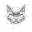 dark gore cat tattoo design idea