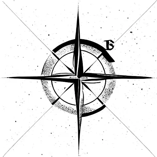 Compass with arrow tattoo design idea