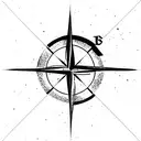 Compass with arrow tattoo design idea