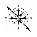 Compass with arrow tattoo design idea