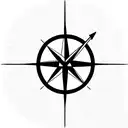 Compass with arrow tattoo design idea