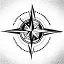 Compass with arrow tattoo design idea