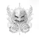 kleines Kleeblatt mit einem kleinen old englisch P tattoo design idea