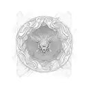 kleines Kleeblatt mit einem kleinen old englisch P tattoo design idea