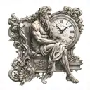 Chronos zeus with a time tattoo design idea