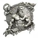 Chronos zeus with a time tattoo design idea