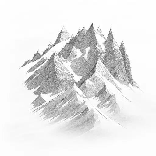 mountain gradient landscape tattoo design idea