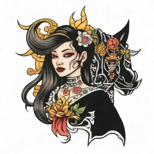 Silk and Queen  tattoo design idea