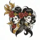 Silk and Queen  tattoo design idea