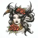 Silk and Queen  tattoo design idea
