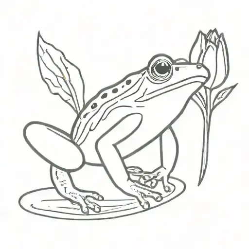 frog tongue out + flower + Pangnirtung + skate tattoo design idea