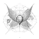 A globe with wings, symbolizing the freedom and adventure of traveling, surrounded by intricate dotwork patterns tattoo design idea