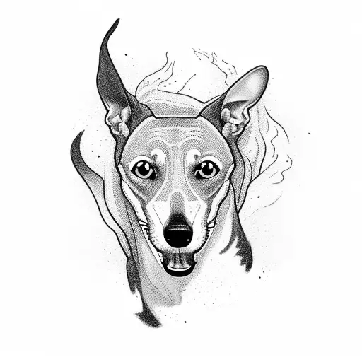 greyhound running tattoo design idea