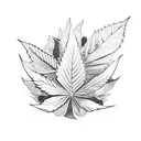Mechanical marijuana leaf tattoo design idea