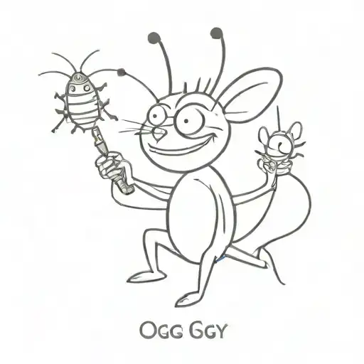 oggy and the cockroaches   tattoo design idea