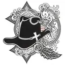 Combine a silhouette of a cowboy hat with a cross and a lone star to represent your love for country music, Christian faith, and Texas tattoo design idea