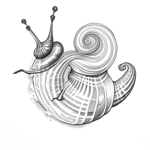 snail on a book with a chair tattoo design idea