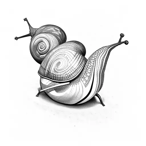 snail sitting on a chair tattoo design idea