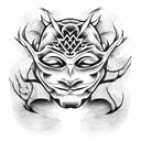 Oni Mask tattoo design idea