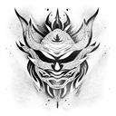 Oni Mask tattoo design idea