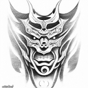 Oni Mask tattoo design idea