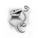 Tattos will be placed at two hands (biceps). Two armbands type of snakes eating themselves, head od snakes are looking i tattoo design idea