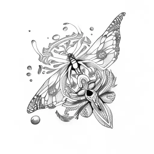 ace with monarch butterfly  tattoo design idea