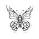 ace with monarch butterfly  tattoo design idea