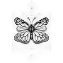 ace with monarch butterfly  tattoo design idea