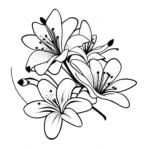  bouquet of a lily and a chamomile tattoo design idea