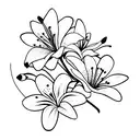  bouquet of a lily and a chamomile tattoo design idea