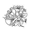  bouquet of a lily and a chamomile tattoo design idea