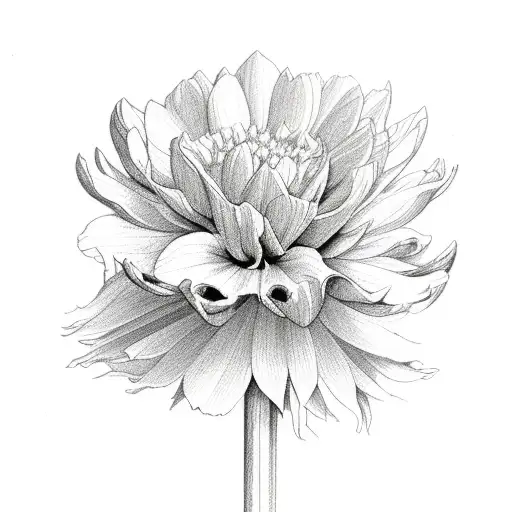 Tattoo Design for Women Tattoo Drawing Stencil Outline Ready to Download  October Birth Flower Tattoo Ideas Marigold Cosmos Bouquet - Etsy Norway